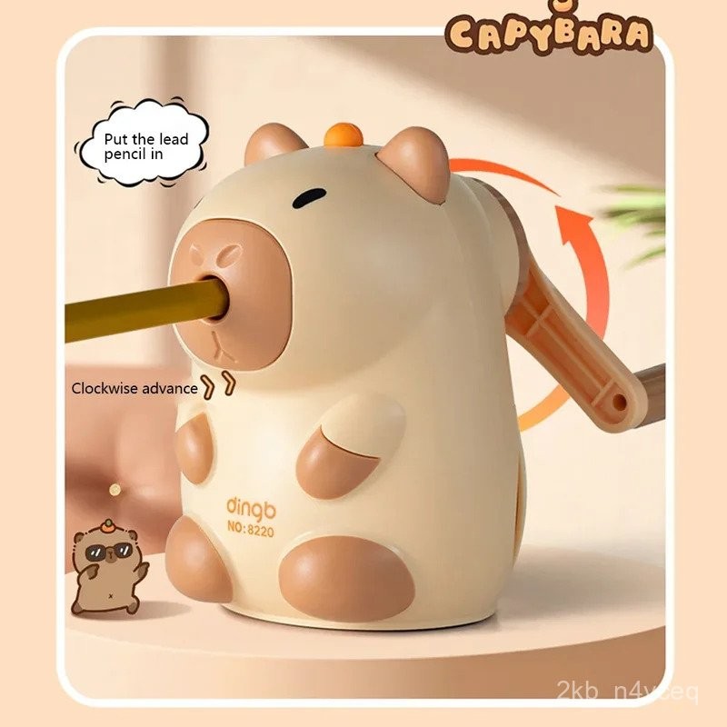 

Cartoon Hand Crank Mechanical Pencil Sharpener Cute Capybara Pencil Sharpener Automatically Enters Sharpening Tool Stationery BMDV