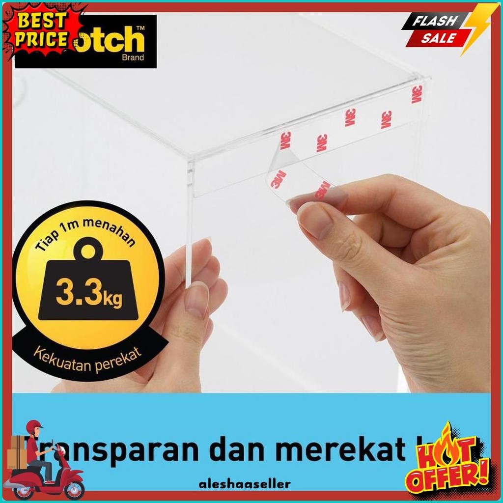 

3M Scotch Double Sided-Mounting Tape, Menahan Hingga 3.3Kg, 1 Pc, Transparan, Untuk Pengunaan Dalam Ruangan Terlaris! Produk Ini Banyak Dicari