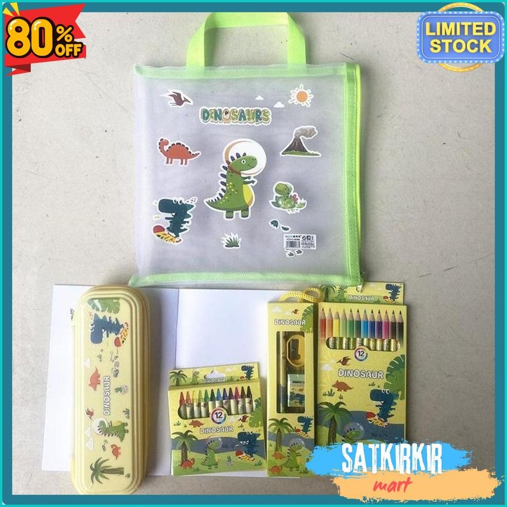 

[Serbalakuofficial](Ktps.11)Kotak Pensil Sett / Study Set Stationery Set Alat Tulis Sekolah Anak Set Atk Motif Diskon