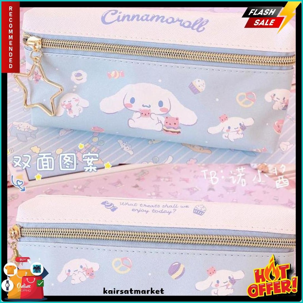 

Tempat Pensil Terbaru 2 Sisi / Kotak Pensil Sanrio Terbaru /Pencil Case Cinnamoroll Kueomi Melody 2 Sekat Diskon Setengah Harga