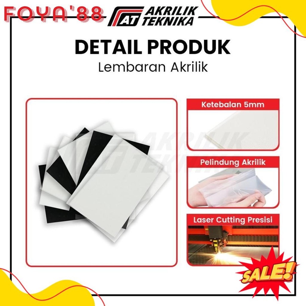 

Lembaran Akrilik A3 5Mm / Acrylic Sheet Clear / Akrilik Bening Hitam Putih Diskon Setengah Harga