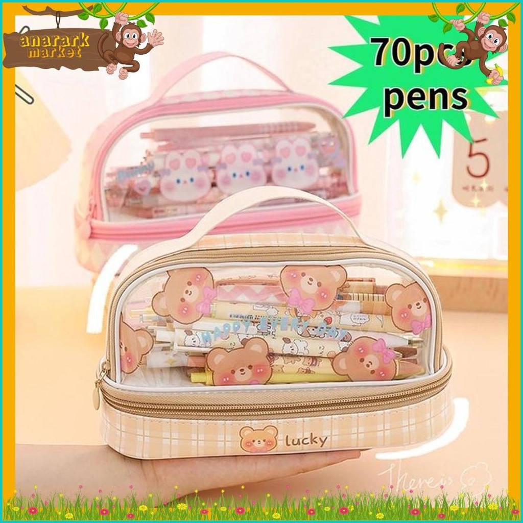 

Kartun Baru Kapasitas Pen Bag Storage Bag Untuk Mahasiswa Sma Junior Portable Cute Simple Stationery Box Diskon Setengah Harga