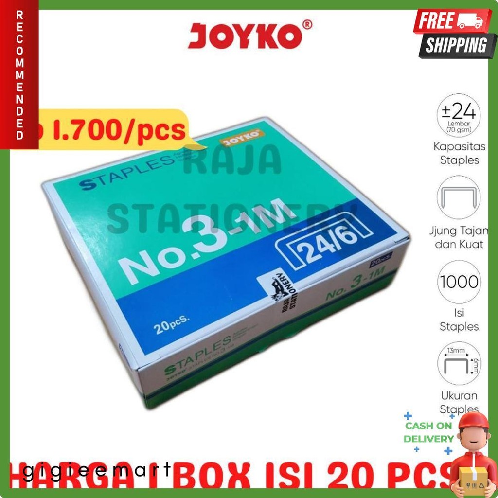 

Joyko Staples No.3 Isi Stepler Besar Hekter Joyko No.3-1M [20Pcs] Flash Sale! Diskon Hingga 70%