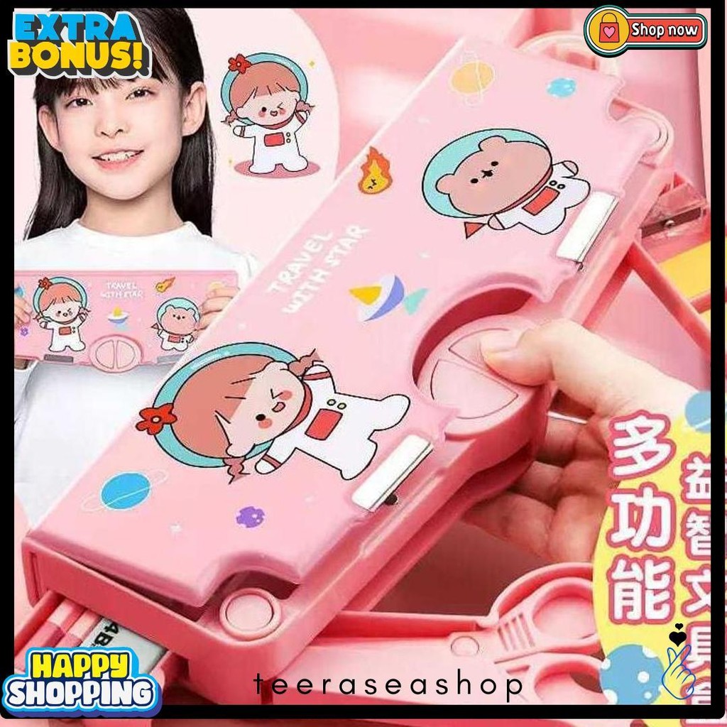 

( Mia ) K001 Kotak Pensil Multifungsi Motif Kartun Untuk Laki Laki Perempuan / Pencil Case Karakter Lucu / Tempat Pensil Serbaguna Anak Sekolah Diskon