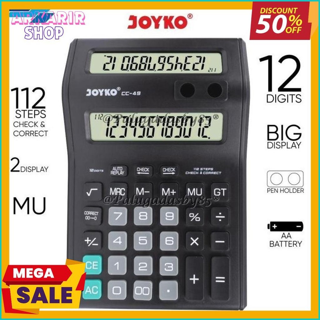 

Kalkulator Joyko Cc-49 12 Digits 2 Display (1 Biji) / Calculator Joyko Cc-49 / Joyko Cc 49 / Cc49 Terlengkap Dan Termurah