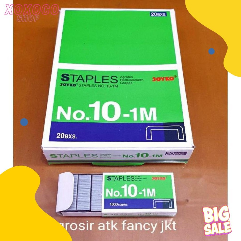 

( 1 Dus = 20 Pak Kecil ) 10-1M Staples Steples Isi Stapler Stepler Neces Joyko No. 10 - 1M Kecil Diskon Setengah Harga