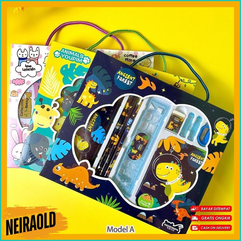 

Alat Tulis Set Paket Komplit 7 In 1 / Stationery Complete Lengkap / Kotak Pensil Anak / Souvenir Hadiah Kado / Sekolah Karakter Kartun Lucu Animal Hewan / Perlengkapan Tulis / Tempat Pensil Terlengkap Dan Termurah