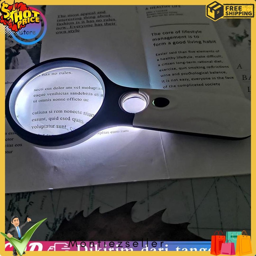 

2 In1 Lampu Kaca Pembesar Led Membaca Magnifying Glass Dengan Lampu Diskon Setengah Harga