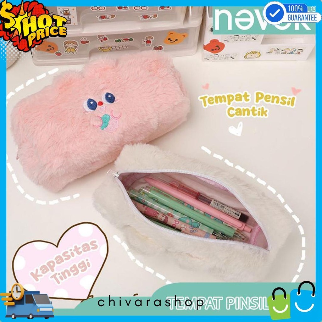 

Never Official- Tempat Pensil Bulu Soft Cute/ Tas Pensil Kosmetik/ Pouch Makeup Kecil Diskon Setengah Harga
