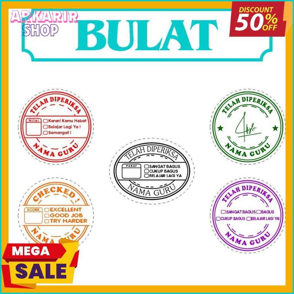 

Stempel Nilai Guru / Penilaian / Koreksi / Checked / Reward Siswa Murid Sekolah Diskon Setengah Harga