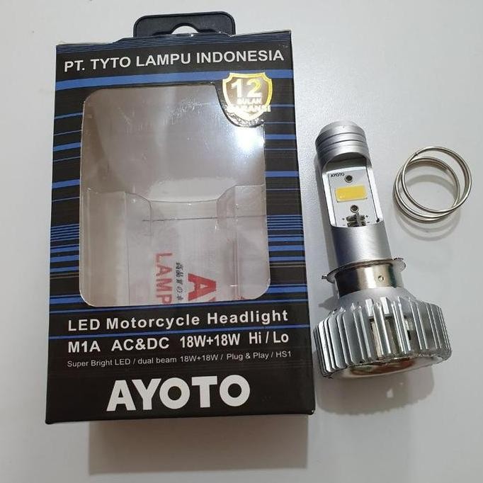 ready !!! Lampu Motor Depan LED AYOTO M1A 18 Watt H6 AC DC Motor Bebek Matic Universal murah