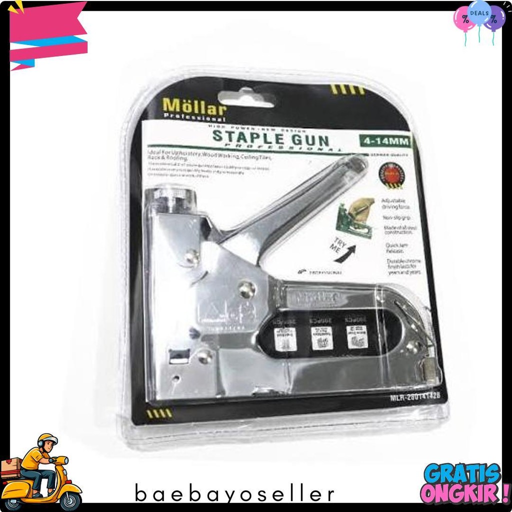 

Gun Tacker Alat Staples Dan Paku Tembak 3In1 / Staple Gun Mollar 4-14Mm / Stapler Tembak Manual Terlaris! Produk Ini Banyak Dicari