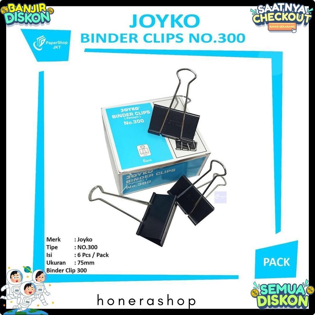 

Joyko - Binder Clip No.300 - Penjepit Kertas - Pack Terlengkap Dan Termurah