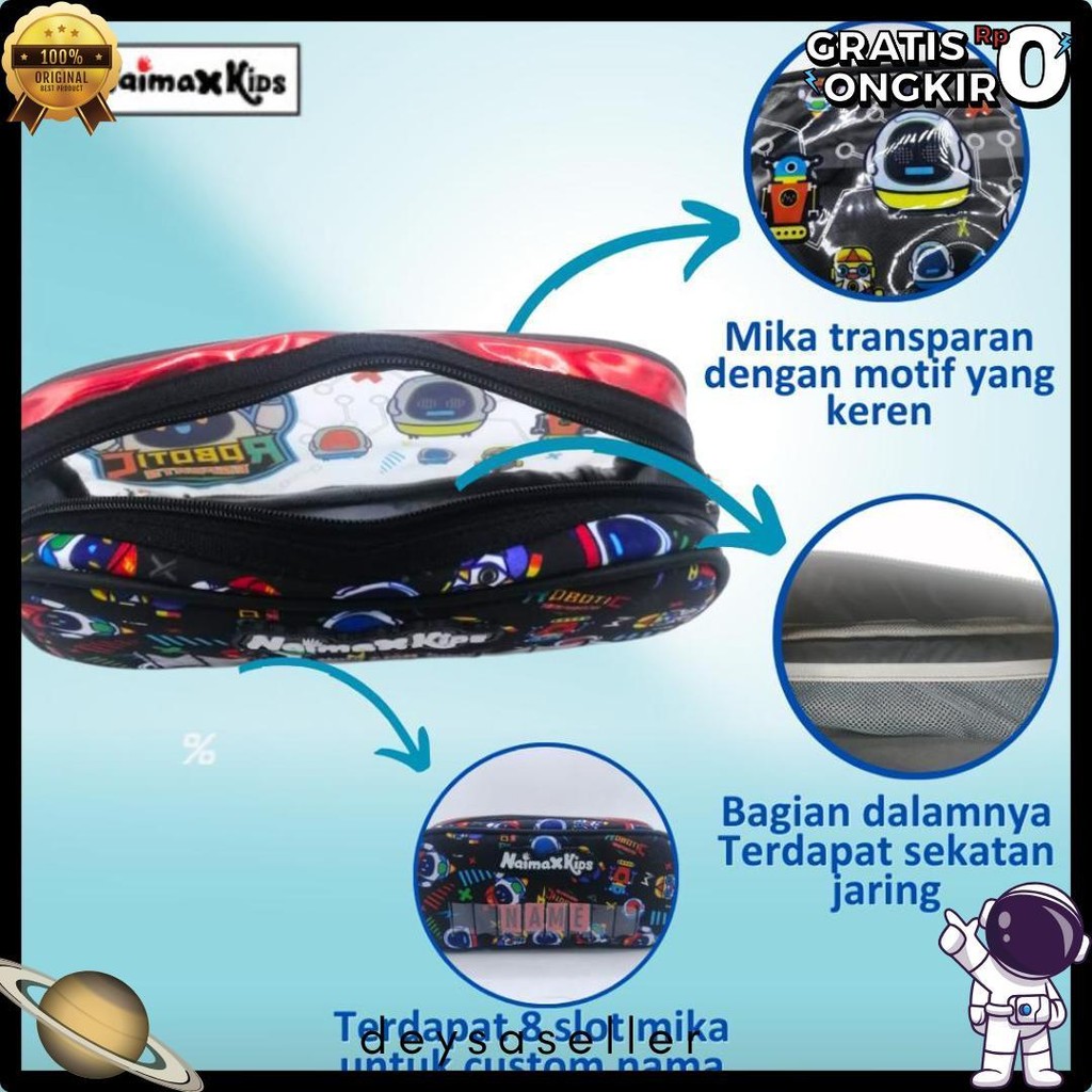 

Pencil Case Custom Nama | Naimax Kids Pencil Case Medium Anak Laki-Laki Terlaris! Produk Ini Banyak Dicari