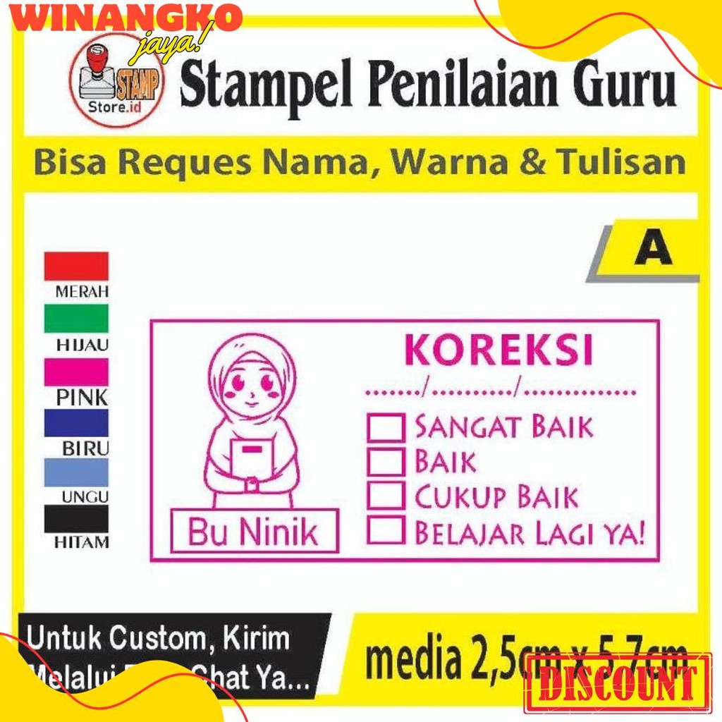 

Stempel Penilaian/Ganti Nama, Gambar Dan Warna/Cap Guru/Stampelbuguru Flash Sale! Diskon Hingga 70%