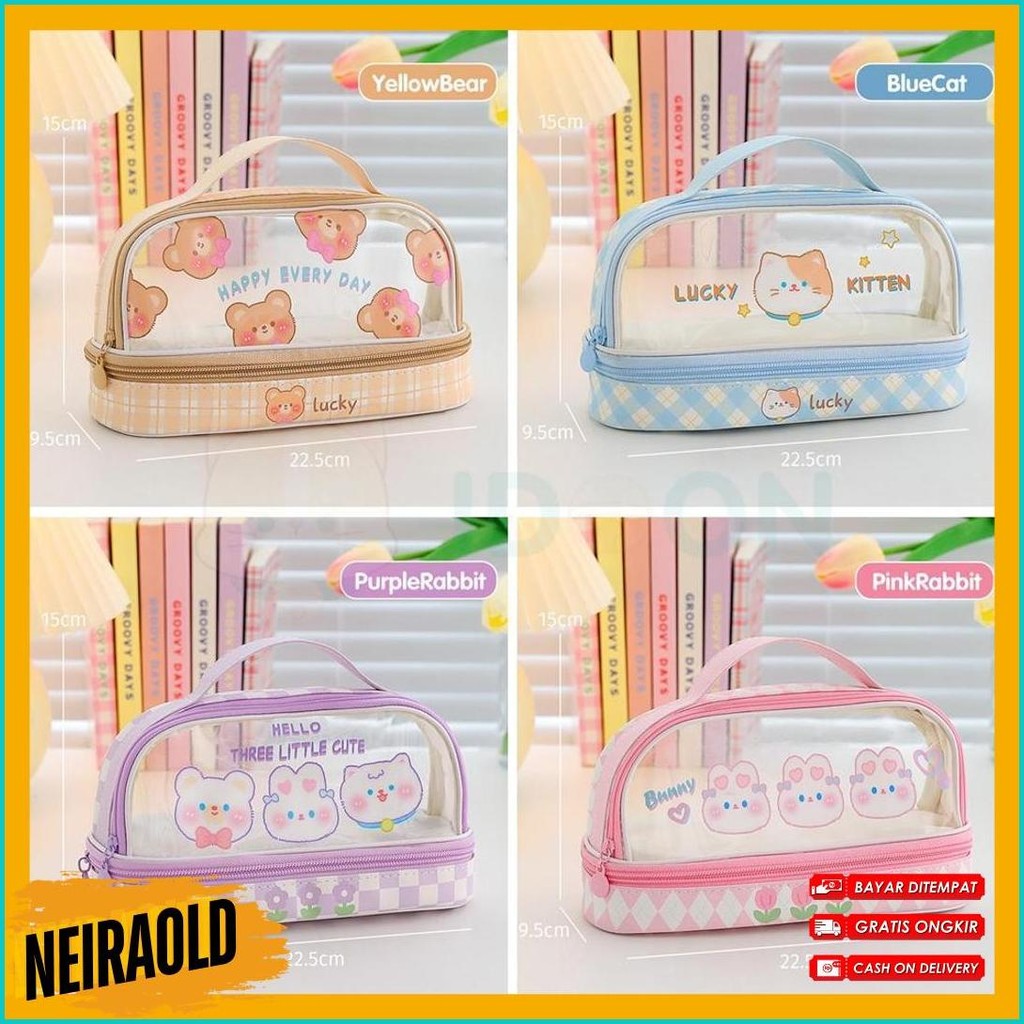 

Idoon Pencil Case Transparan Korea Tempat Pensil Besar Dua Lapis Kotak Pensil Tempat Pola Hewan Lucu Flash Sale! Diskon Hingga 70%