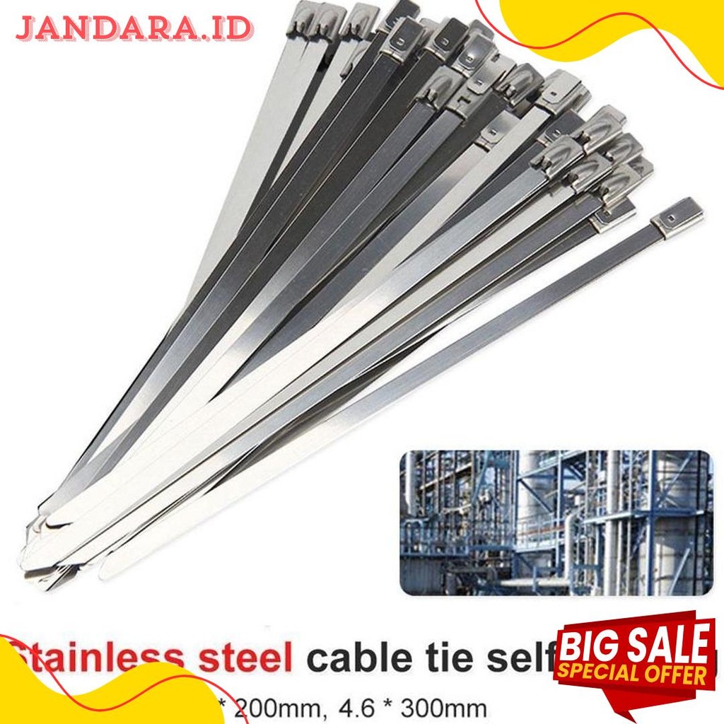 

50Pcs 15/20/30Cm Kabel Ties Stainless Steel Cable Ties Kabel Tis Steel 304 Diskon