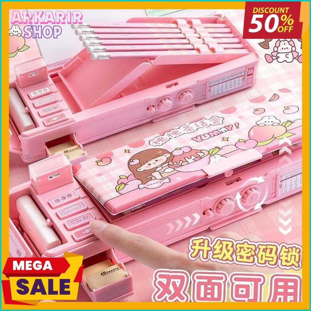 

Tempat Pensil Multifungsi Motif Unicorn / Dinosaurus / Astronot Untuk Anak Tk/Kotak Pensil Pola Kartun Lapisan Ganda Tunggal Dengan Rautan Kapasitas Diskon
