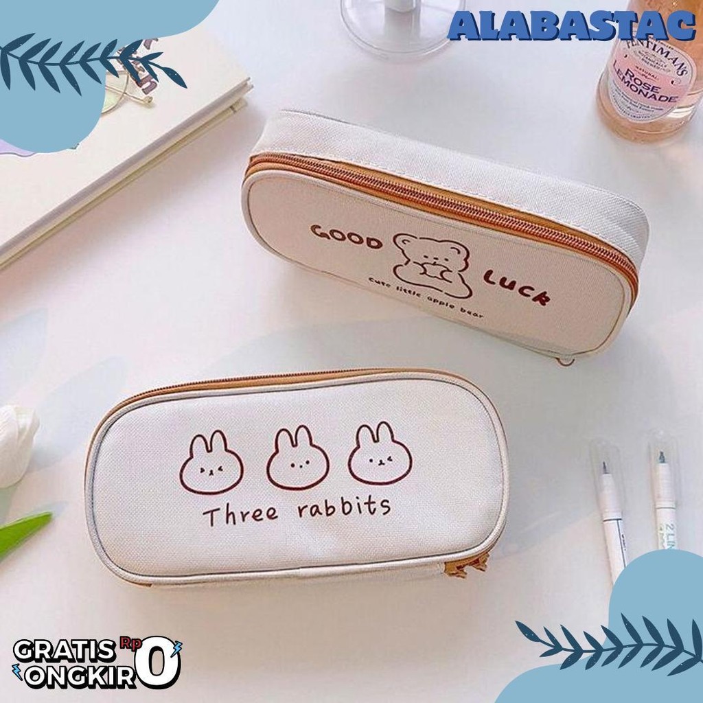 

[Miloli] Kotak Pensil Bear Cartoon Kanvas Minimalis Aesthetic Korean Style Stationery - F0204 Diskon