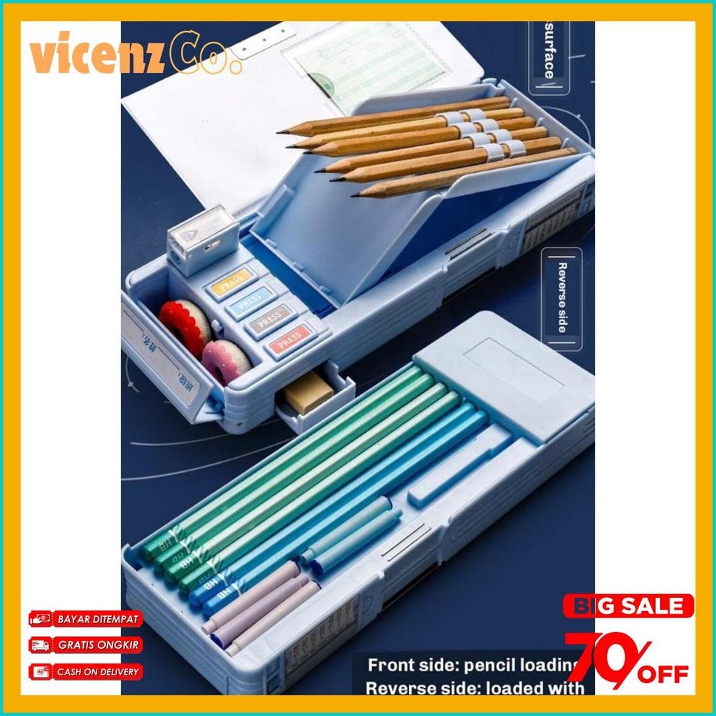 

Tempat Pensil Multifungsi Motif Unicorn / Dinosaurus / Astronot Untuk Anak Tk/Kotak Pensil Pola Kartun Lapisan Ganda Tunggal Dengan Rautan Kapasitas Diskon Setengah Harga