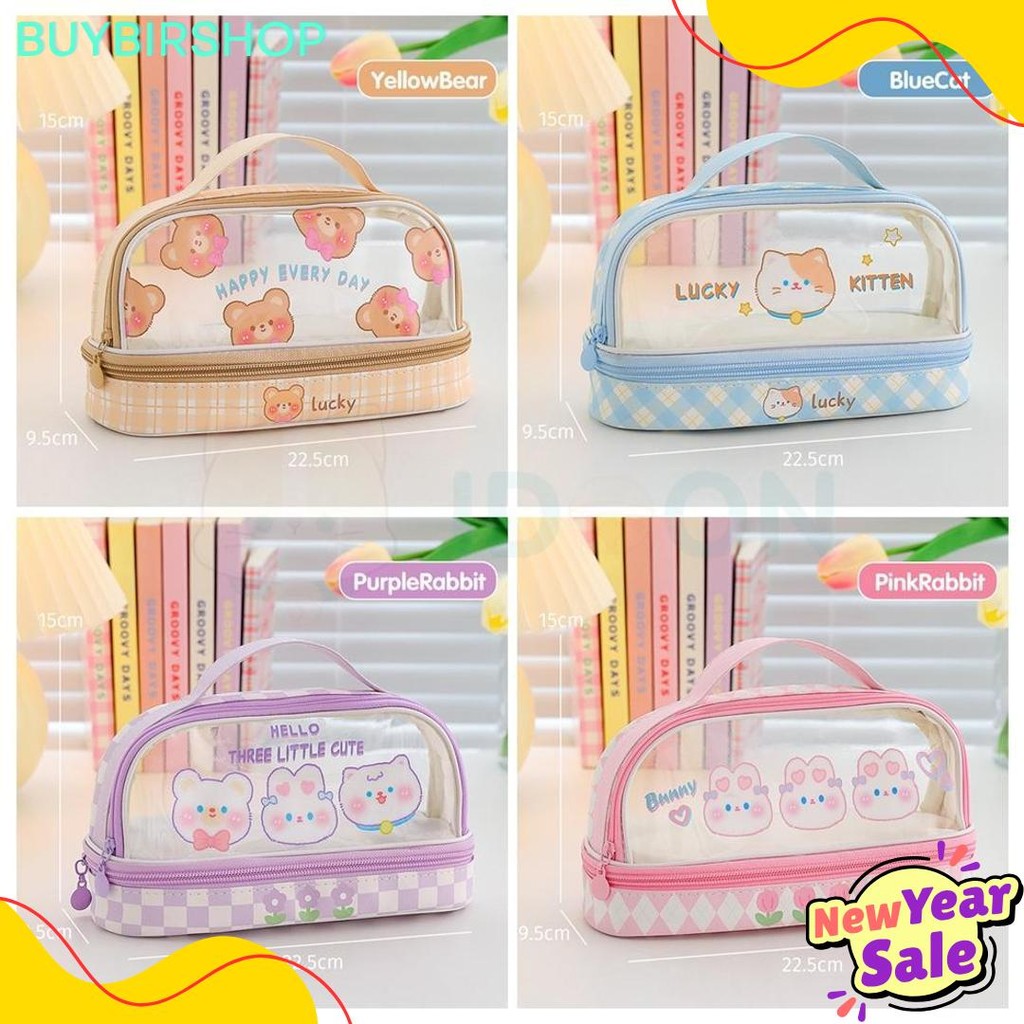 

Idoon Pencil Case Transparan Korea Tempat Pensil Besar Dua Lapis Kotak Pensil Tempat Pola Hewan Lucu Terlaris! Produk Ini Banyak Dicari