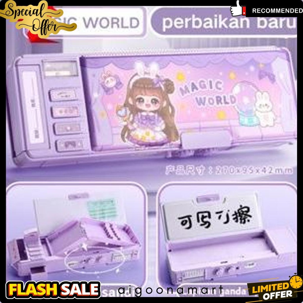 

Tempat Pensil Multifungsi Motif Unicorn / Dinosaurus / Astronot Untuk Anak Tk/Kotak Pensil Pola Kartun Lapisan Ganda Tunggal Dengan Rautan Kapasitas Diskon