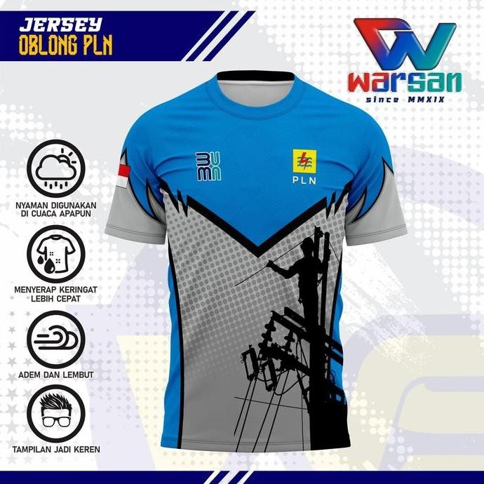 KAOS JERSEY PLN / SERAGAM PLN / BAJU LAPANGAN PLN / KAOS DINAS PLN