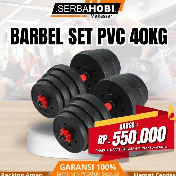 ((((()paling dicari] Dumble Barbel Set Pvc berkualitas 40kg / Dumble Barbel Set Pvc lengkap Termurah