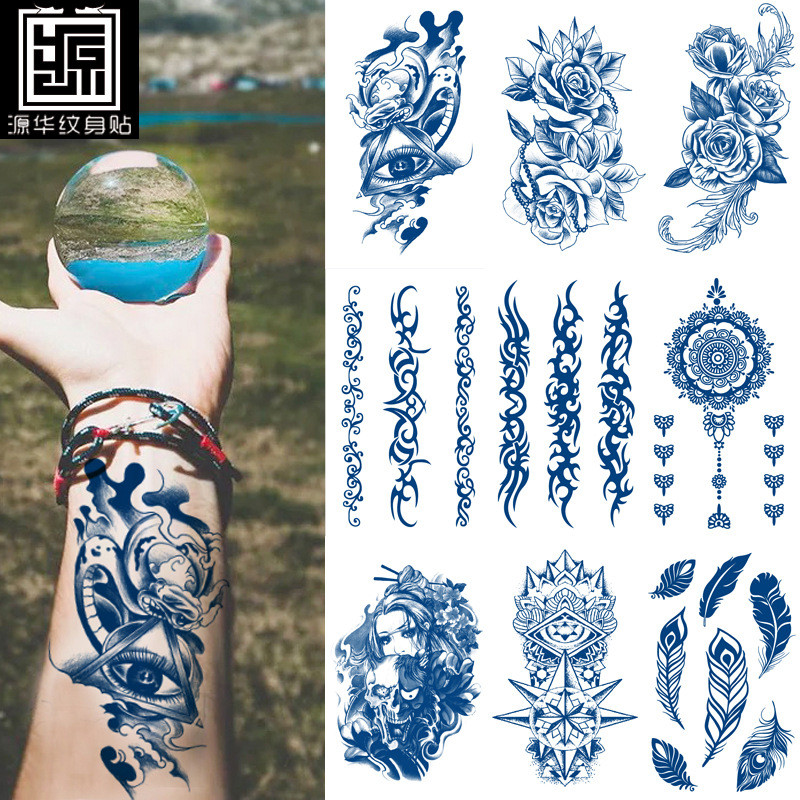 In Stock Tattoo Sticker Semi-Permanent Tattoo Sticker Plant Continuous Herb Tattoo Sticker Paper Who