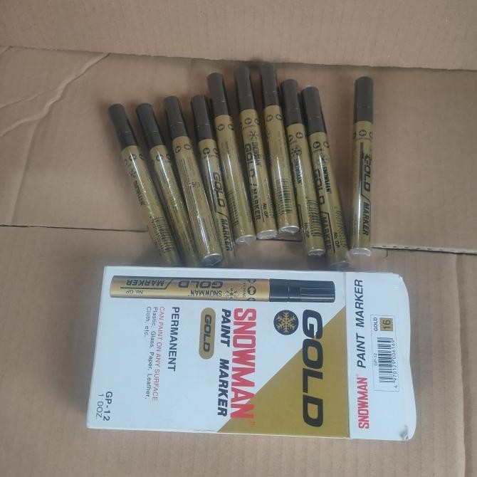 

TERBARU - spidol snowman paint marker permanent. gold, silver, white,