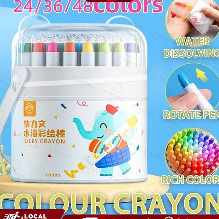 

Crayon Putar Crayon Washable 24/36/48 Warna For Kids Tidak Beracun Yang Seni Gambar Pastel Minyak Crayon Krayon Anak-Anak