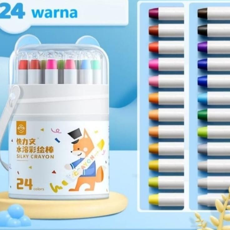 

Crayon Putar Washable 24 Buat Anak" Tidak Beracun - Dapat Dicuci Pastel Minyak