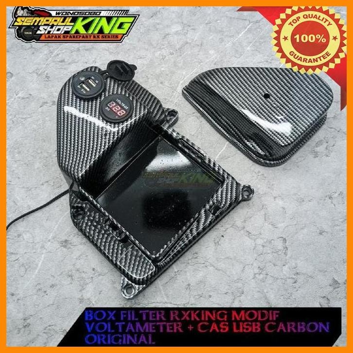 [SKS] BOX FILTER RX KING CUSTOM VOLTAMETER PLUS USB CAS ORIGINAL CARBON KANAN KIRI ENGINE