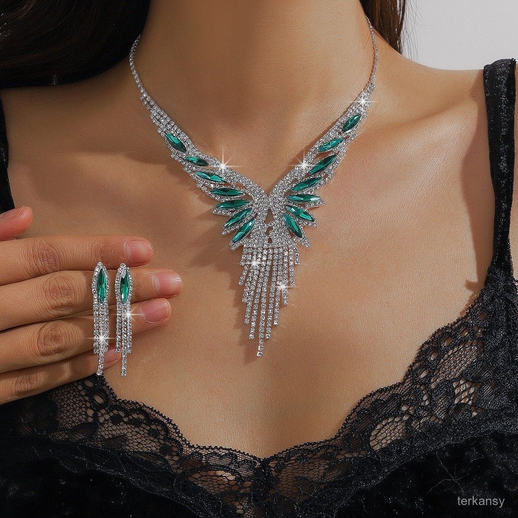 Bridal Jewelry Necklace Earrings Jewelry Set Banquet Dress Chain Fashion Versatile Elegant Accessori
