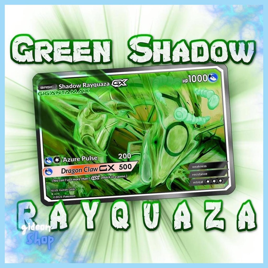 Kartu Pokemon Tcg Rainbow Hologram English Version Sha-Dow Green Rayquaza Murah