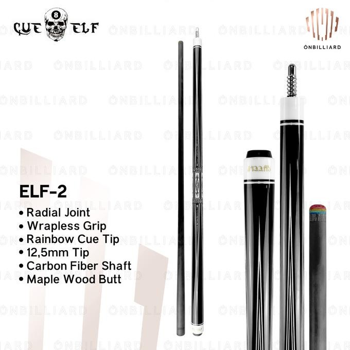 Murah CUE ELF Play Cue Stick Carbon Low Deflection Stik CUEELF Billiard Billiar Billyar Non COD