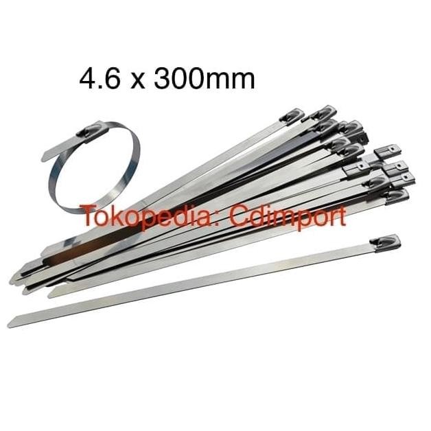 

TERMURAH - Stainless Cable Ties - Kabel Tis Stainless 4.6x300mm 30cm - isi 100pcs