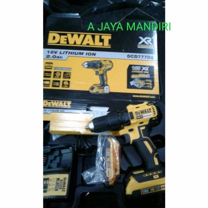 mesin bor cordless dewalt DCD777D2 bor 13mm 18v brushless drill dewalt Unit Baru/segel - Garansi Res