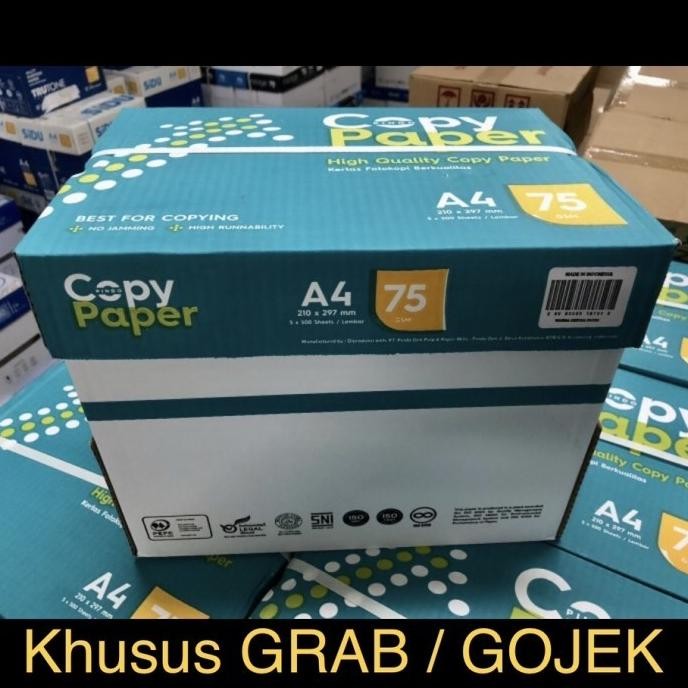 

HVS Putih A4 75g, Copy Paper KHUSUS GRAB / GOJEK