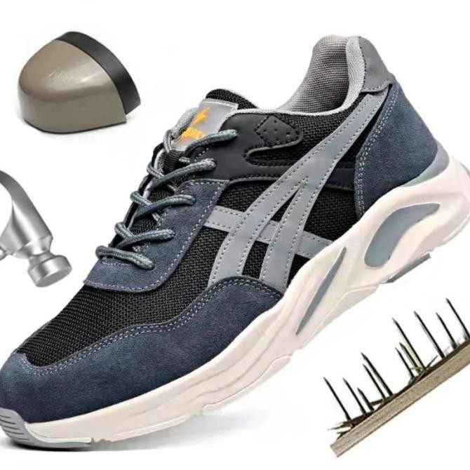 Sepatu Safety Sport Pria Ujung Besi Sporty Safety Shoes Bukan Jogger