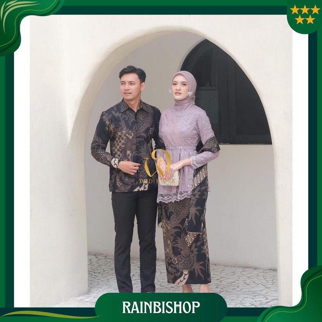 New Series Ada Jumbo - Couple Brukat Set Modern Kebaya Zavina Premium Kebaya Full Brokat Kombinasi S