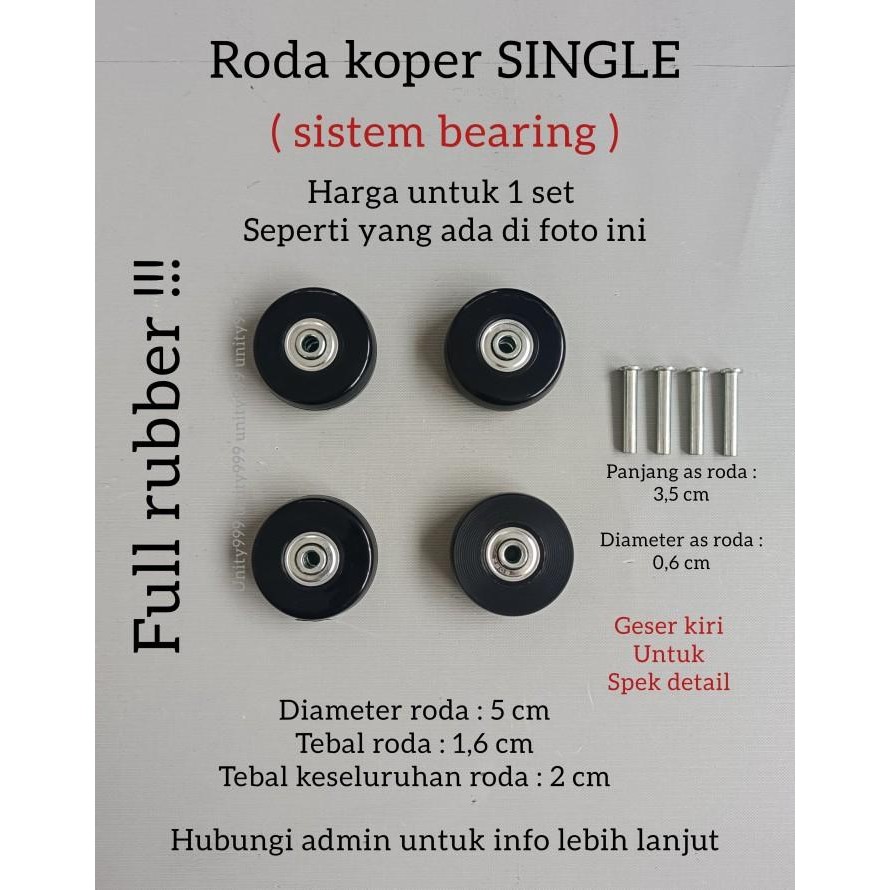 RODA PENGGANTI SINGGEL WHEEL, RODA KOPER RODA BERING 5CM