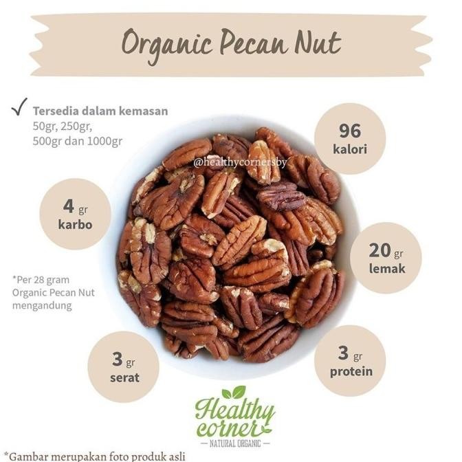 

(Good) Kacang Pecan Nut Organic Mentah ( Raw ) 250gr - HC