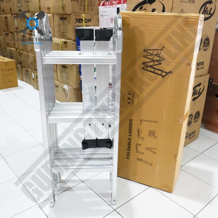 Tangga Lipat Multifungsi Aluminium Almunium 3.4M Mollar 4x3 Multipurpo