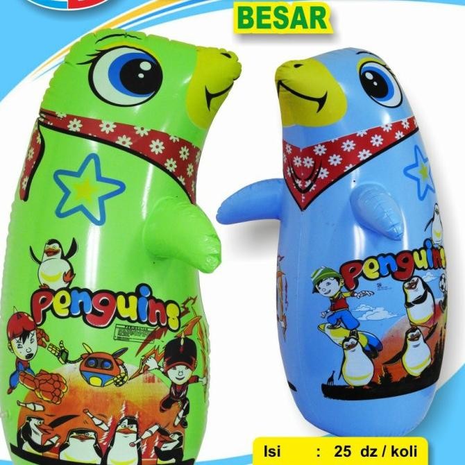 1 Lusin Mainan Tiup Tinju Air Pinguin Besar 80Cm Co