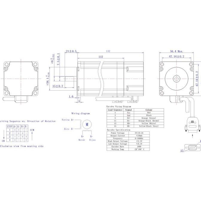 Nema 23 Closed Loop Hybrid Stepper Servo Motor 3 Nm Driver Kit