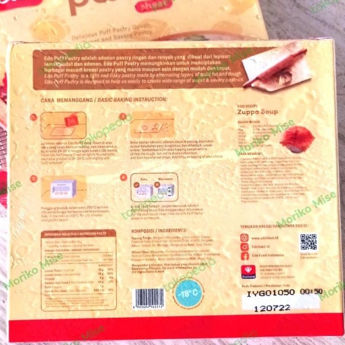 

(Good) edo puff pastry 375 gr / EDO mini puff pastry sheet 14x14 cm