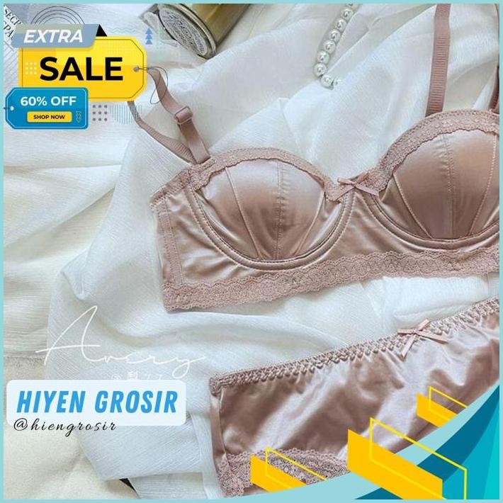 D01 SET BRA SATIN SESERAHAN BRA DAN CELANA DALAM SATIN DEPAN BELAKANG PAKAIAN DALAM WANITA IL BEST P