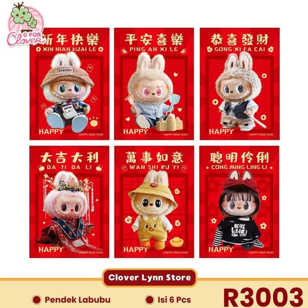 

fn-56 ANGPAO CUTE LABUBU IMLEK SNAKE YEAR 2025 hongpao amplop tahun ular isi 6 Termurah