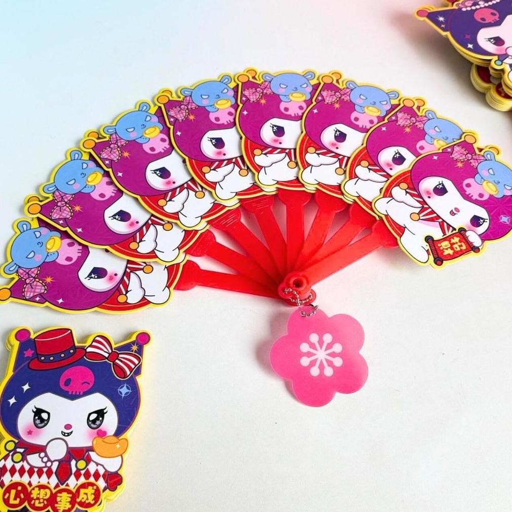 

ew-45 ANGPAO KIPAS CUTE CHARACTERS IMLEK SERIES hongpao lucu chinese new year snake year fan shaped tahun ular 2025 Original